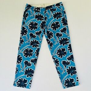 J Crew Woman’s Navy Floral Chino Cropped Pants Nautical Vacation Size 8 34x25.5